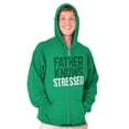 thumbnail image 4 of Funny Father Knows Stressed Pun Zip Hoodie Sweatshirt Men Brisco Brands 2X, 4 of 6