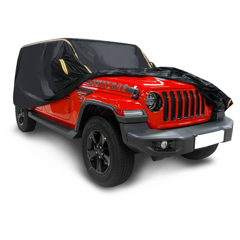 Waterproof All Weather Protection Car Cover Custom Fit for 2007-2021 Jeep  Wrangler JK JL 2 Door 2DR Sahara Rubicon Unlimited Sport with Drive Door