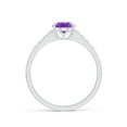 thumbnail image 2 of ANGARA Natural Oval 1.15 ct Amethyst Ring with Flush-Set Diamonds in 14K White Gold for Women (Size-8x6mm) | February Birthstone, Birthday, Anniversary, Jewelry Gift for Women | Natural Amethyst Ring, 2 of 10