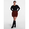 thumbnail image 2 of Scenario Women's and Women's Plus Corduroy Mini Skirt, 17" Length, Sizes 0-28, 2 of 7