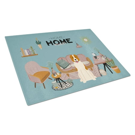 

Caroline s Treasures CK7894LCB Central Asian Shepherd Dog Sweet Home Glass Cutting Board Large 12H x 16W multicolor