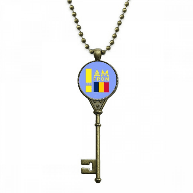 Je Viens de Chad Art Déco Mode Collier Porte-Clés Pendentif Plateau Chaîne Ornée