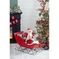 thumbnail image 5 of 39x17.7x22"H Iron Red/Black Sleigh Large, Distressed Christmas Santa Sleigh Holiday Decoration, 5 of 10