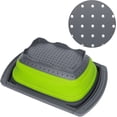 thumbnail image 5 of ZZERHUOO Large Kitchen Filter - Foldable silicone sink strainer with extendable handle - Suitable for use with pasta, fruits, berries and vegetables - Green, 5 of 9