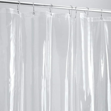 Heavy Duty Clear Thick Shower Curtain Liner with Heavy Duty Clear Stones and Rust-Resistant Grommet Holes Waterproof Bathroom Shower Curtain Liner- 72" x 72"