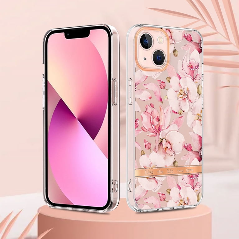 XIZYO Custodia Per IPhone 14 Pro Fiori Rosa - TPU Anti-giallo, Antiurto, Sottile, Ricarica Wireless - 3