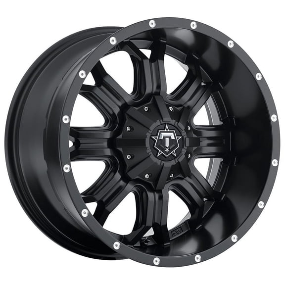 TIS 535B 20x9 5x139.7/5x150  18et Satin Black Milled Chrome T Star Cap Wheel 2017 Ram 1500