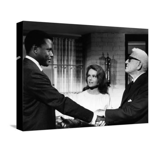 Art.com Guess Who's Coming To Dinner, Sidney Poitier, Katharine Houghton, Spencer Tracy, 1967 Stretched Canvas Print Wall Art, 16" x 12"