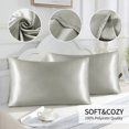 thumbnail image 2 of Pillowcase for Hair and Skin Natural Pillow Case with Envelope Closure, Both Side (Silver, Queen-2 Pack) 51*76cm, 2 of 5