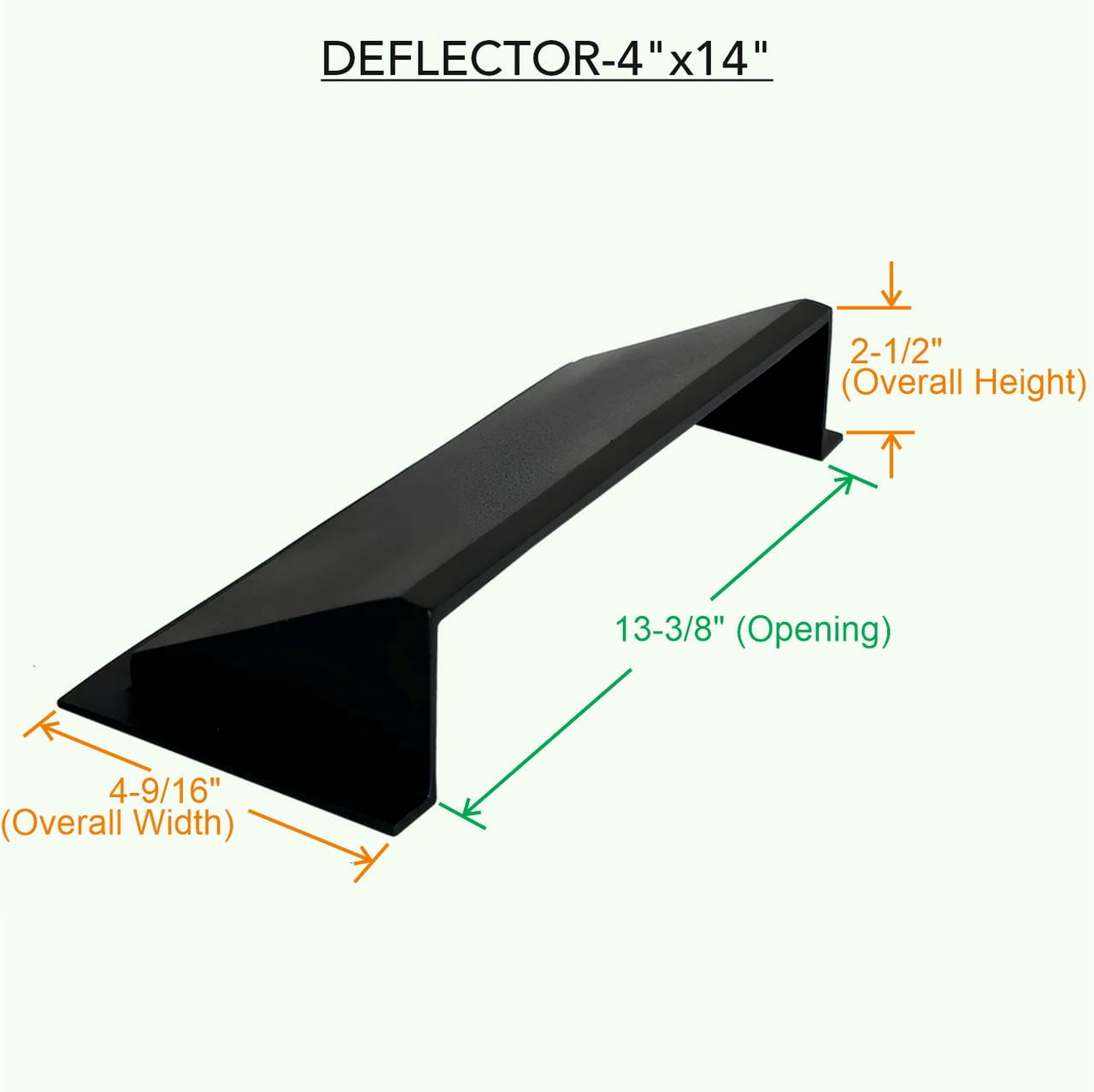Solid Metal Deflector 4"x14" Unbreakable Cast Aluminum | Air & Heat Diverter