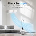thumbnail image 4 of Advwin Bladeless Tower Fan, Quiet Cooling Air Circulator with 60° Oscillation, 24 Speeds, White+Silver, 4 of 10
