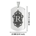 thumbnail image 2 of Stainless Steel Alphabet Letter R initial Dog Tag Pendant Necklace, 2 of 3