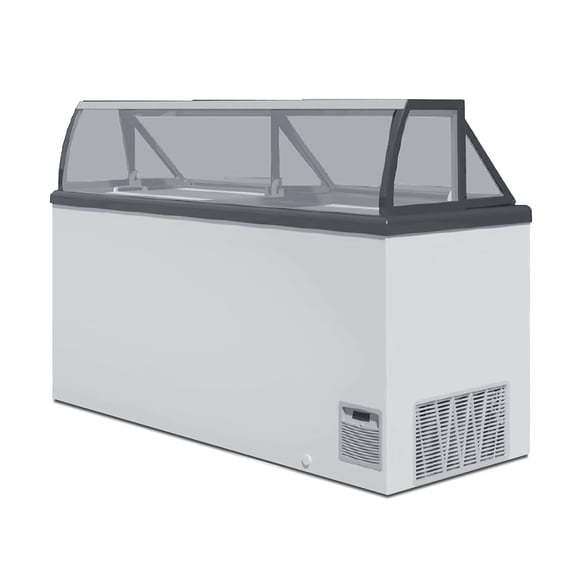 Summit by Elcold Ice Cream Dipping Cabinet, 19.2 Cu.Ft. Capacity, Commercial Freezer, Display, Includes Sneezeguard, White - SCOOPY61
