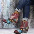 thumbnail image 6 of Mostsola Heeled Ankle Boots for Women Bohemian Print Vintage Side Zipper Short Booties Heels, 6 of 9