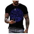 thumbnail image 1 of Summer Creative Pentagram Pattern 3D Printing Men's T-shirt Personality Short-sleeved Street Trend Quick-drying O-neck Loose Top, 1 of 5