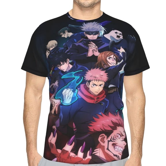 Jujutsu Kaisen Men's T-Shirt Slim Fit Short Sleeve Shirts Casual Graphic Tees Tops