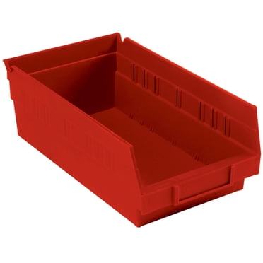 Nestable Shelf Bins – Yellow Plastic – 6.6"W X 11.6"D X 4"H – Lot Of 12 By Quantum