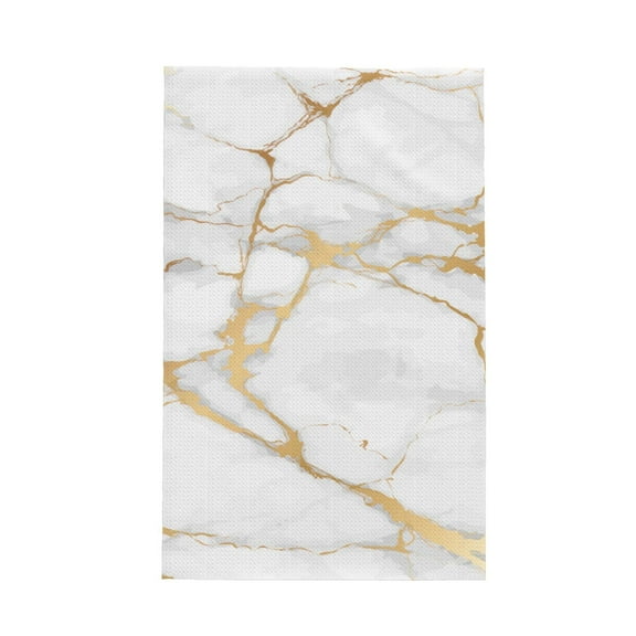 Decorative Waffle Towel Kitchen Dish Towel 26x16in Multi-Purpose Tea Towel Absorbent Quick Dry Oil Resistant Luxury Marble Background Gold Pattern Texture