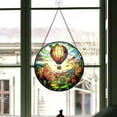 thumbnail image 5 of Hot air Balloon Above a Colorful Autumn Forest Suncatcher Indoor/Outdoor Stained Glass Window Hanging Handmade Suncatchers Decoration for Home Garden Christmas Party Wedding Housewarmin, 5 of 6