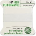 thumbnail image 2 of Griffin High Performance Bead Cord Perlseide - White Color – Size 2 (0.45mm) – 2 meters per card – Stainless Steel Needle Attached – For Knotting Pearls, Gemstones, Crystals and Beads, 2 of 7