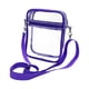 thumbnail image 2 of Bolso bandolera transparente de PVC para mujer, correa ajustable transparente. Violeta Grande, 2 of 9