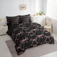 thumbnail image 4 of Manfei Kawaii Bowknot Bowtie 7-Piece Twin Bedding Sets,Cartoon Loves Pattern Bedding Comforter Set,Pink Black Sheet Sets For Girl,Breathable Home Decor Reversible, 4 of 9
