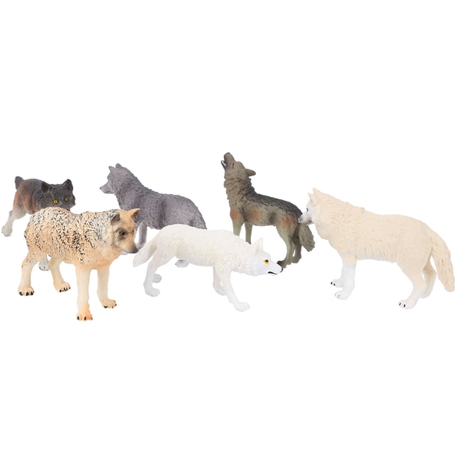 Juguete de decoración de escrito Modelo Lobo de Simulación de Vida Silvestre para Niños