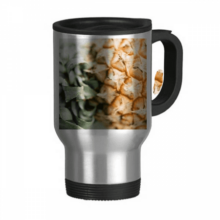 

Fresh Tropical Fruit PineFruit Picture Travel Mug Flip Lid Stainless Steel Cup Car Tumbler Thermos