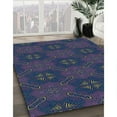 thumbnail image 3 of Ahgly Company Tapis d'Intérieur Lavable en Machine Carré Transitionnel Bleu Azur, 3 Pieds Carré, 3 of 7