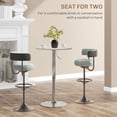 thumbnail image 4 of Adjustable Grey Bar Table for 2 - Round Pub Table with PE Rattan Top & Steel Base | Home Bar, Dining Room & Kitchen Use (23.6" x 23.6" x 36.8"), 4 of 7