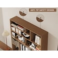thumbnail image 5 of BOSHIRO 16-Cube Modern Bookcase, 6-Tier Open Bookshelf with Baskets, 71” Tall Storage Display Shelf for Bedroom & Living Room, Oak, 5 of 9