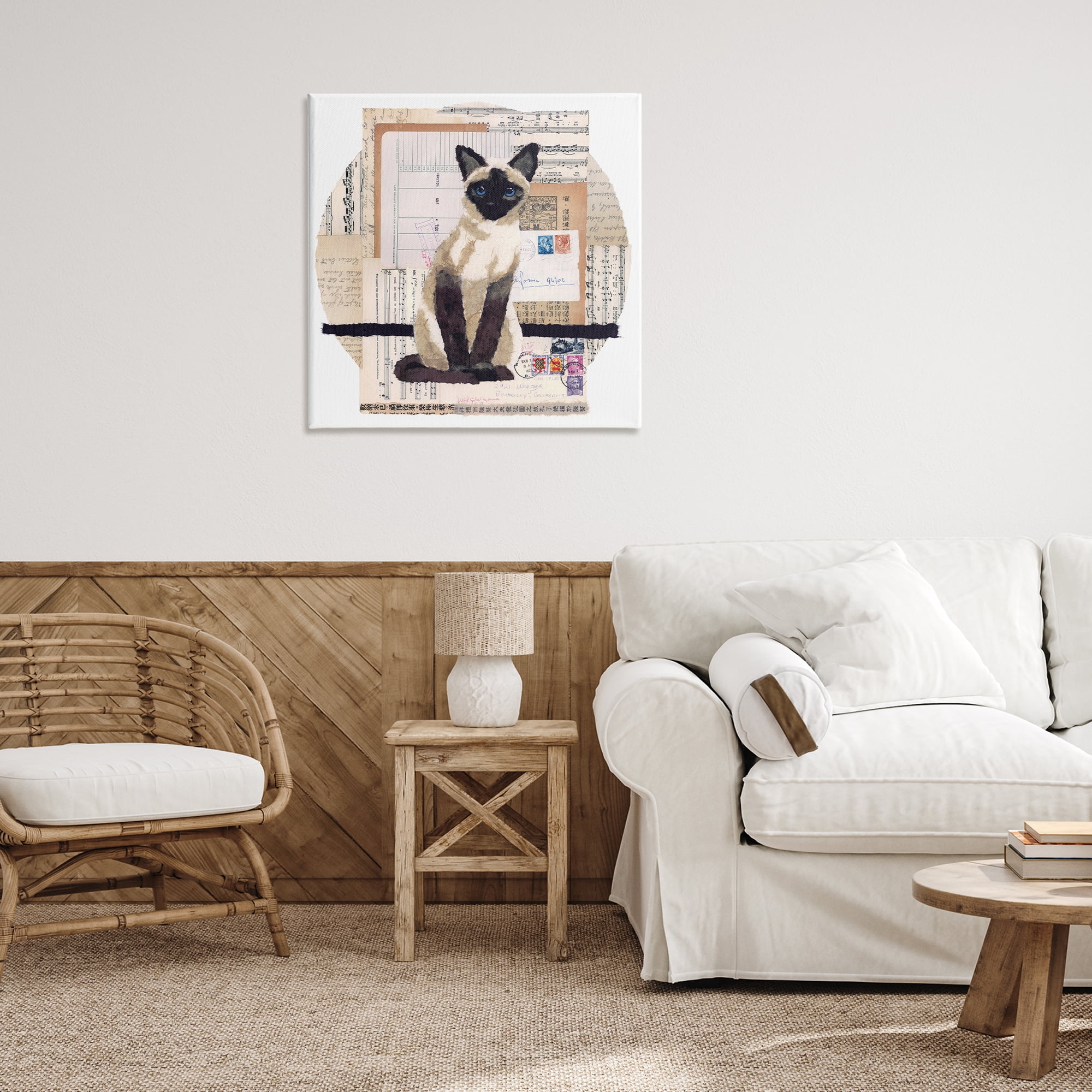Stupell Industries Siamese Cat Collage Animals & Insects Painting Gallery Wrapped Canvas Art Print Wall Art, 30 x 30