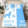 thumbnail image 2 of Homewish Pet Puppy Dogs Bed Sheets,Cute Paws King Sheets,Blue White Sheet Set For Boys Girls,Luxury Bedroom Decor,4pcs, 2 of 7