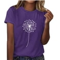 thumbnail image 2 of Liquidation d'Économies d'Été Iumwxz Tunique Coupe Classique T-Shirt d'Été Décontracté Hauts pour Femmes T-Shirt Graphique Floral Hauts T-Shirt à Manches Courtes Col Rond Hauts pour Dames Offres Hebdomadaires Date, 2 of 4