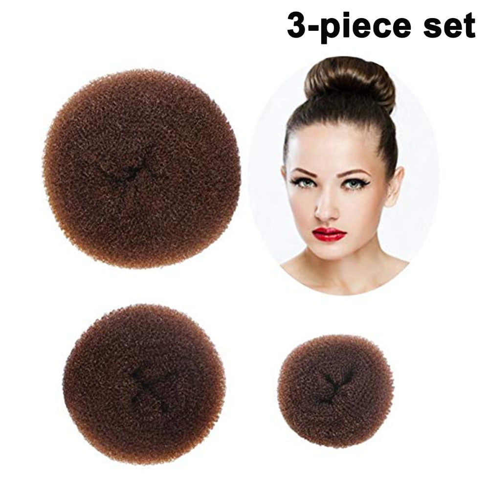 Pack of 3 Women's Hair Bun Donut Shapers Knot Ring Bun Cushion Hair Bun  Roll Hair Accessories for Thick and Long Hair 