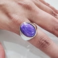 thumbnail image 5 of Charoite Mens Ring, Natural Purple Charoite Ring, Oxidized Silver Jewelry, 925 Silver Ring, Birthday Gift, Heavy Mens Ring, Arabic Design, Ottoman Style Ring, Christmas, Turkey Mens Signet Ring, 5 of 6