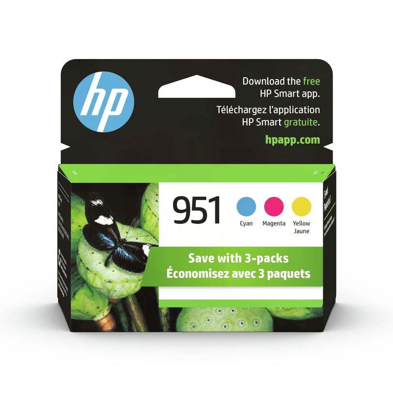 HP 951 Ink Cartridges - Cyan, Magenta, Yellow, 3 Cartridges