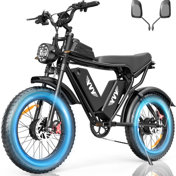 Dual Battery Electric Bike for Adults, 3000W,52V 40AH, Max 38MPH & 180 Miles Electric Motorcycle, 20" Fat Tire Mountain Bike UL2849