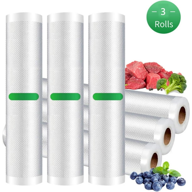 3 Pack Vacuum Sealer Bags Rolls (8'' x 16.5') Vacuum Food Storage Saver