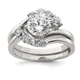thumbnail image 3 of 925 Sterling Silver 2-piece Cubic Zirconia Wedding Ring Size 8, 3 of 6