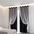 thumbnail image 6 of Jensvialia Double Layer Star Lace Blackout Curtains 2-in-1 Sheer Star Pattern with Blackout Liner Thermal Insulated Curtain Panel for Bedroom Living Room Nursery - 40x51 Inch Single Panel, 6 of 6