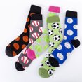 thumbnail image 2 of CIMAXIC Autumn Winter Socks Autumn Winter Socks Creative Ball Pattern Series Stocking Cold Protection Socks Casual Warm Socks for Men Male (Basketball Pattern),9.45"X2.36"X0.08", 2 of 5