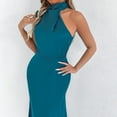 thumbnail image 3 of Vestido sin mangas con cuello alto y hombros descubiertos para mujer - Elegante conjunto informal para fiesta - Prenda versátil para primavera y otoño - Tallas XS-XL, 3 of 8