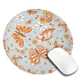 thumbnail image 2 of Disketp Retro Floral Butterfly Small Mouse Pad 7.9x7.9 Inches,Washable Round Mousepad For Office Laptop Computer,Non-Slip Rubber Base Mouse Pads For Wireless Mouse, 2 of 9