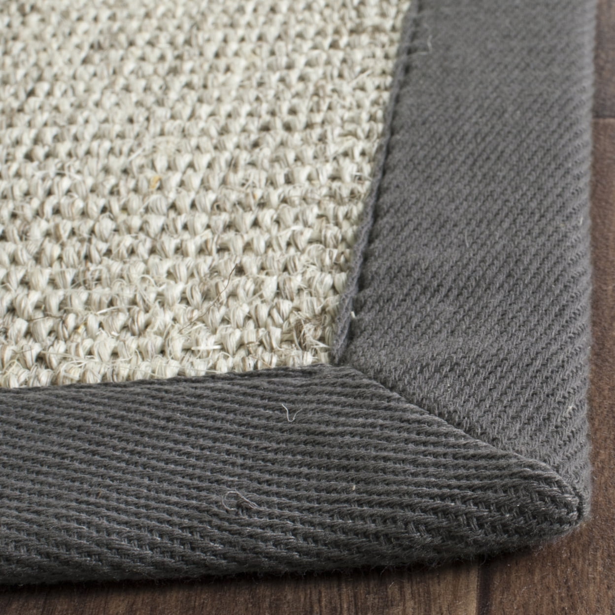 SAFAVIEH Natural Fiber Forrester Border Sisal Area Rug, Marble/Grey, 9' x 12'