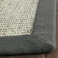 SAFAVIEH Natural Fiber Forrester Border Sisal Area Rug, Marble/Grey, 9
