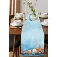 thumbnail image 4 of Coastal Ocean Table Runner Cotton Linen 60 Inch Holiday Dresser Scarves, Blue Starfish Shell Watercolor Tablerunner for Kitchen Coffee Dining Bedroom Home Living Room Dinner Scarf Décor 13''x60'', 4 of 9