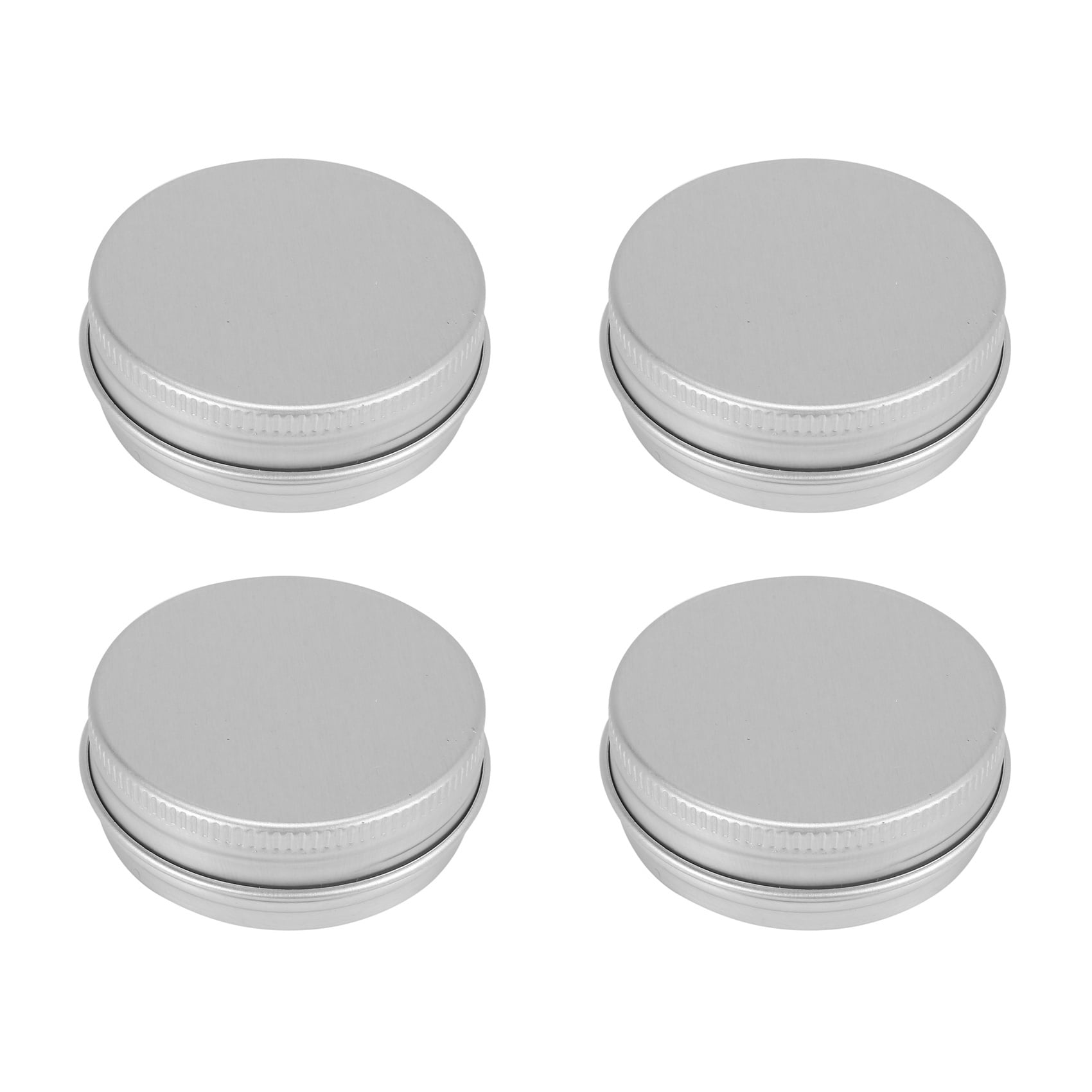 60 Pack Screw Top Round Metal Lip Balm Tins Containers Lids (1Oz)