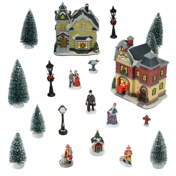 Holiday Time 20pc Village Set Christmas Decoration  Walmart.com