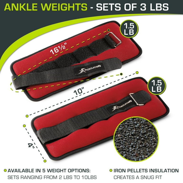 ProsourceFit Ankle Weights Set of 2 with Adjustable Comfort Fit